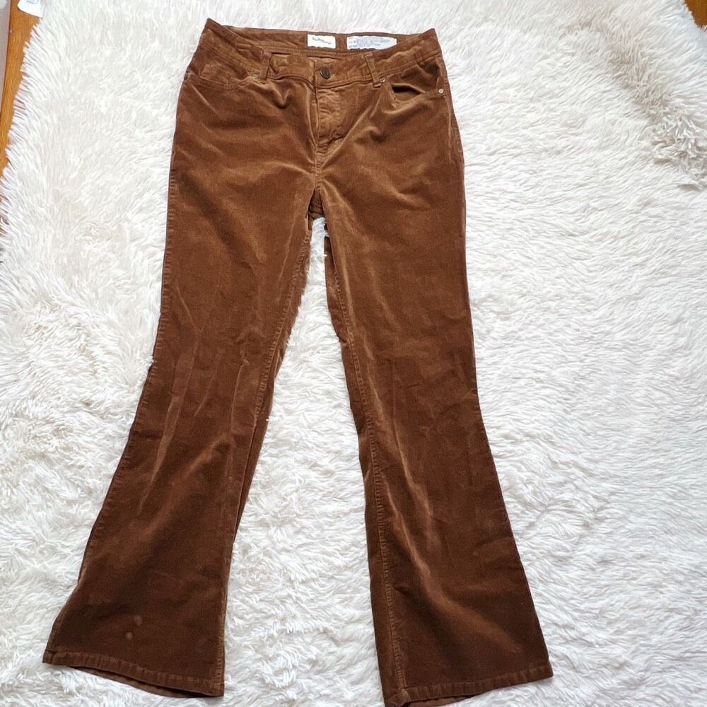 Rocks & Indigo High Waist Needlecord Corduroy Flare Pants Brown Size 12